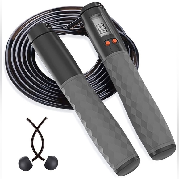 New - Digital Fitness Jump Rope with Calorie Counter and Cordless Mode - Picture 3 of 11